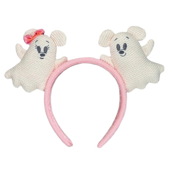 🎃NEW 2025 Disney Parks Halloween Ghost Mickey & Minnie Mouse Ears Headband NWOT - Picture 1 of 5